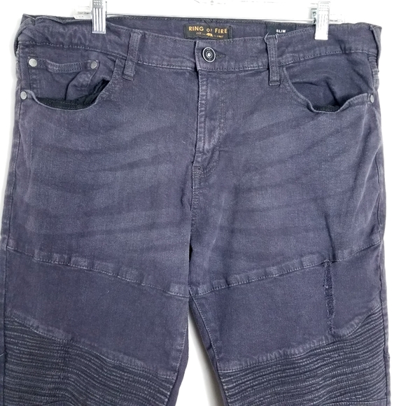 Ring of FIRE Men's jeans Slim size W38 L32 purple - Picture 2 of 10